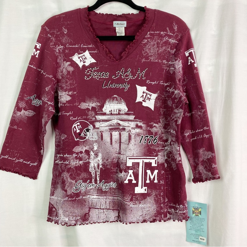 Vintage 90’s Deadstock Texas A&M Aggies Shirt Med NWT
